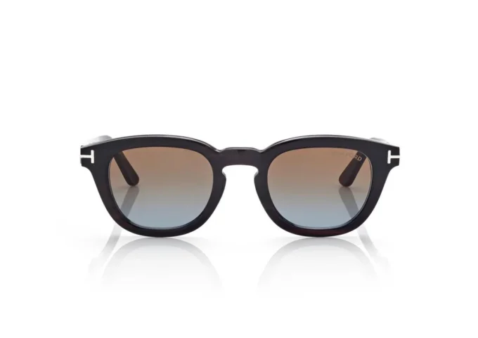 Lunettes de soleil rondes souples en corne