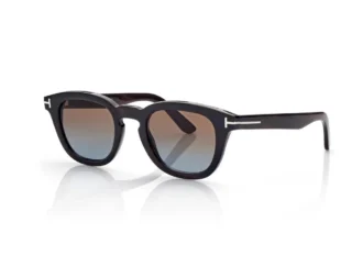 Lunettes de soleil rondes souples en corne