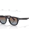 Lunettes de soleil rondes souples en corne