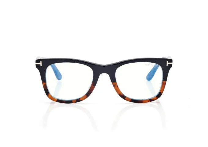 Lunettes de vue carrées Blue Block avec clip solaire