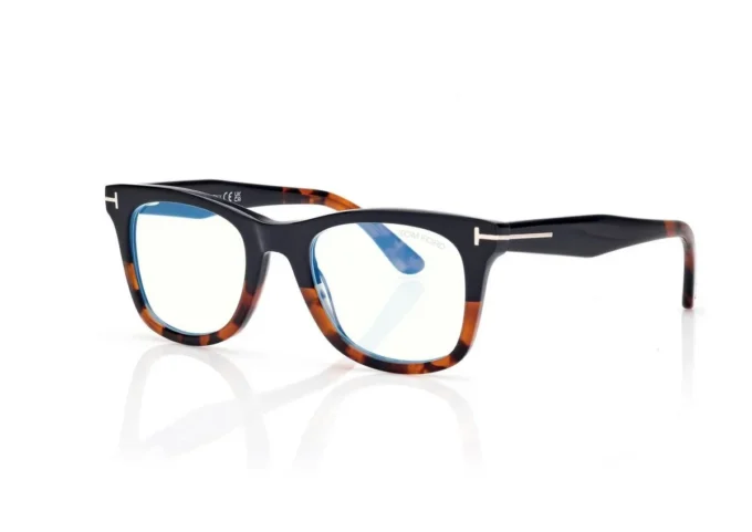 Lunettes de vue carrées Blue Block avec clip solaire