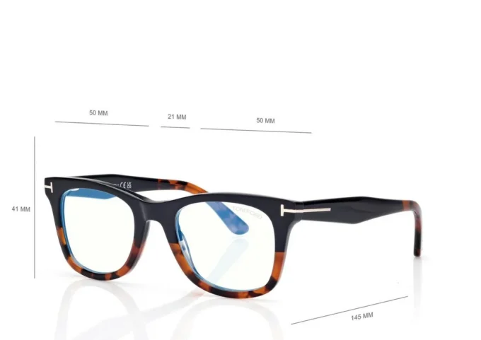 Lunettes de vue carrées Blue Block avec clip solaire