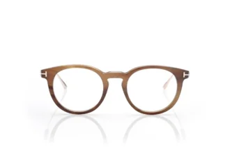 Lunettes rondes en corne et titane