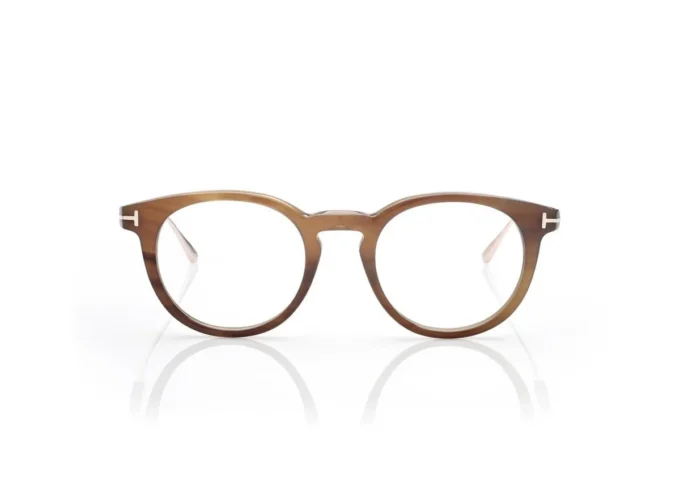 Lunettes rondes en corne et titane