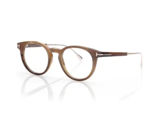 Lunettes rondes en corne et titane