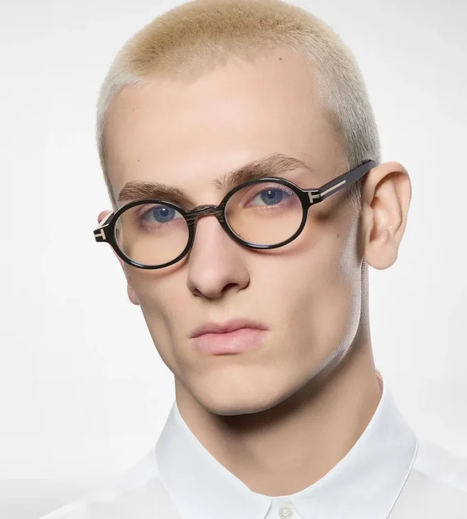 Lunettes rondes Horn Blue Block Opticals