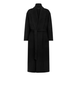 Manteau châle double fendable en laine et cachemire