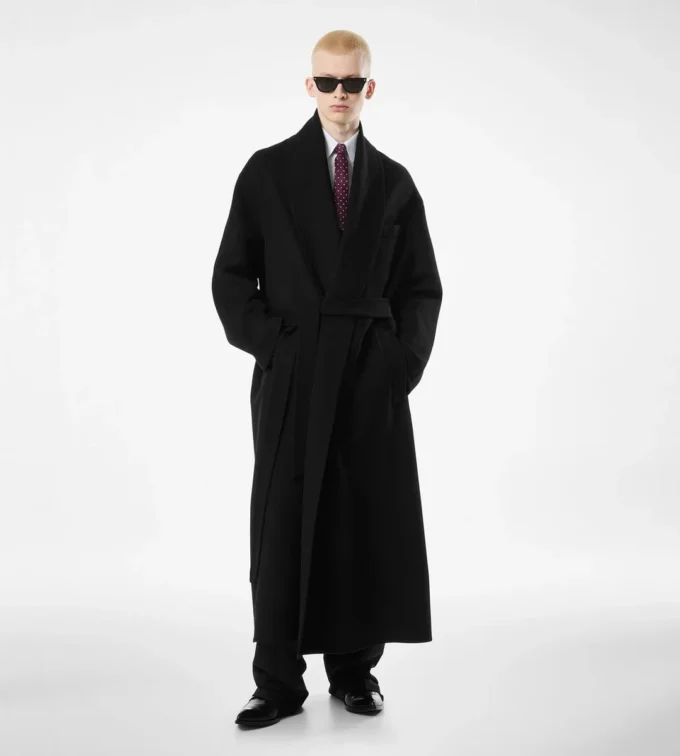 Manteau châle double fendable en laine et cachemire Manteau châle double fendable en laine et cachemire