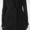 Manteau croisé en crêpe de laine mélangée à paillettes Manteau croisé en crêpe de laine mélangée à paillettes