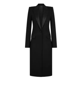 Manteau de soirée double face en laine légère à simple boutonnage