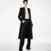 Manteau de soirée double face en laine légère à simple boutonnage Manteau de soirée double face en laine légère à simple boutonnage