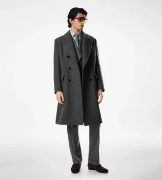 Manteau à double fente en chevrons