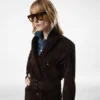 Manteau en daim à double boutonnage et ceinture Manteau en daim à double boutonnage et ceinture