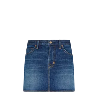 Mini-jupe en denim délavé Mini-jupe en denim délavé