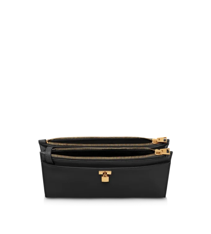 Mini sac à bandoulière en cuir grainé naturel avec cadenas