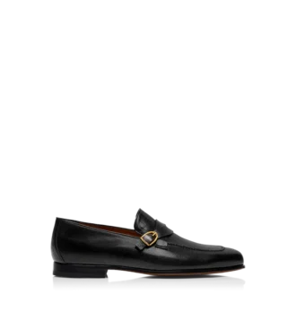 Mocassins à boucle et bande torsadée Gigi en cuir grainé souple