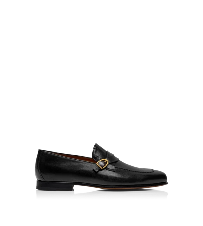 Mocassins à boucle et bande torsadée Gigi en cuir grainé souple Mocassins à boucle et bande torsadée Gigi en cuir grainé souple