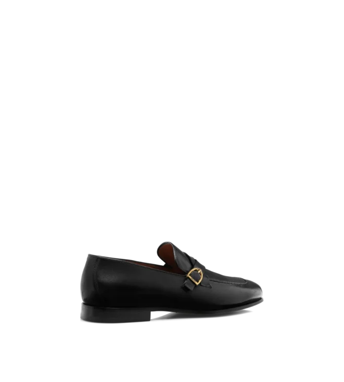 Mocassins à boucle et bande torsadée Gigi en cuir grainé souple Mocassins à boucle et bande torsadée Gigi en cuir grainé souple