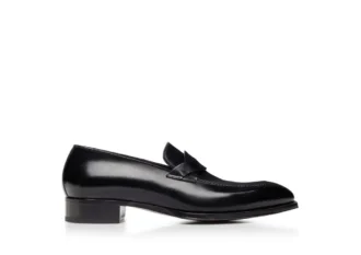 Mocassins Elkan à bande torsadée en cuir bruni