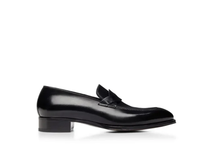 Mocassins Elkan à bande torsadée en cuir bruni