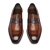 Mocassins Elkan à bande torsadée en cuir bruni