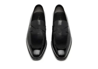 Mocassins Elkan à bande torsadée en cuir bruni