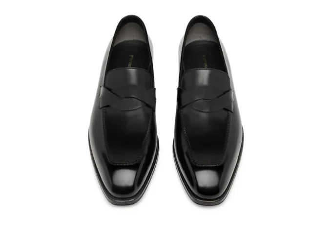 Mocassins Elkan à bande torsadée en cuir bruni