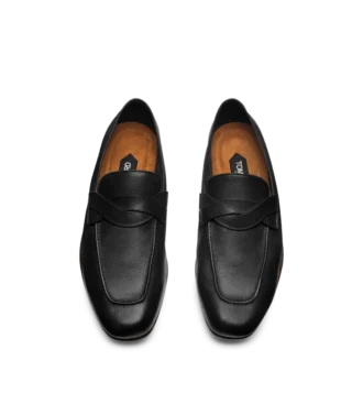 Mocassins Gigi en cuir souple avec bande torsadée