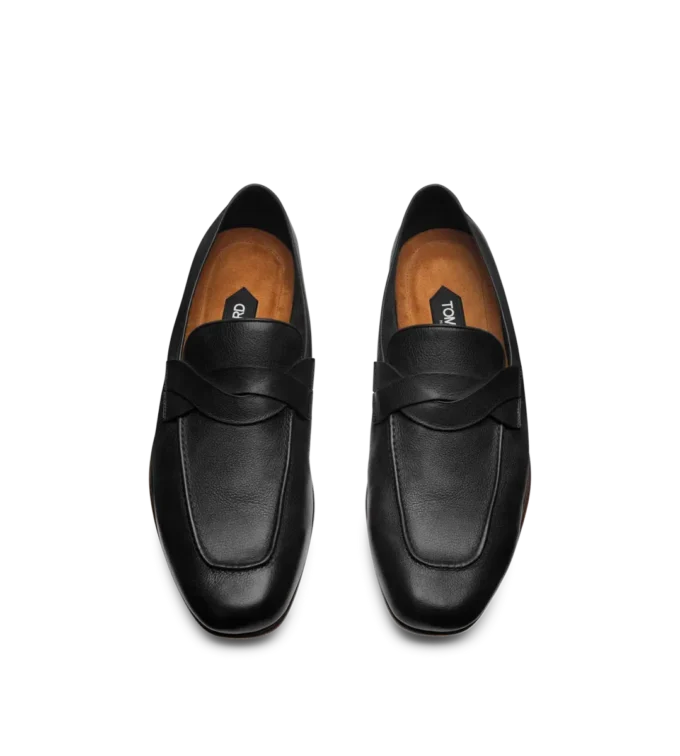 Mocassins Gigi en cuir souple avec bande torsadée