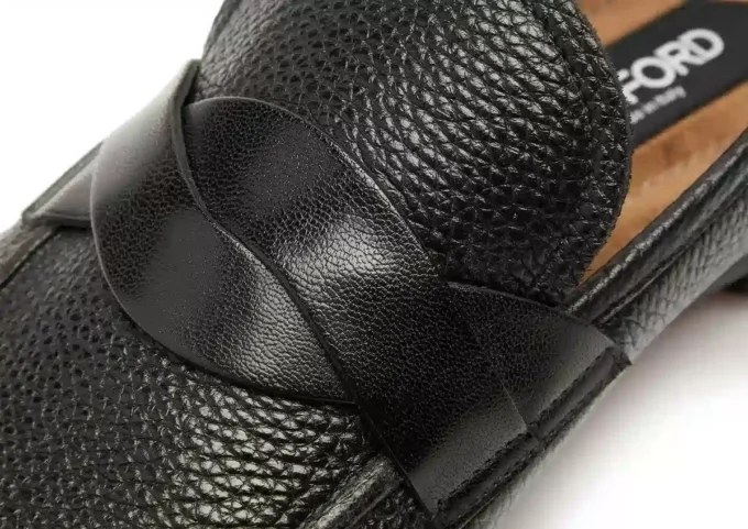Mocassins Sean Twisted Band en cuir grainé
