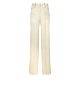 Pantalon bootcut ajusté en twill de soie et laine
