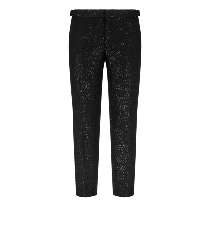 Pantalon bouclé léger à paillettes Pantalon bouclé léger à paillettes