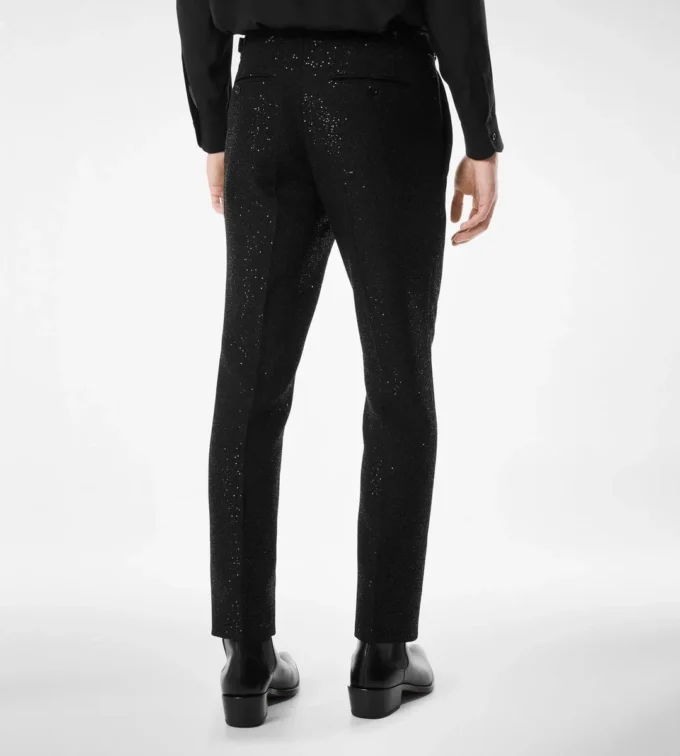 Pantalon bouclé léger à paillettes Pantalon bouclé léger à paillettes