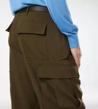 Pantalon cargo en laine, cachemire et soie