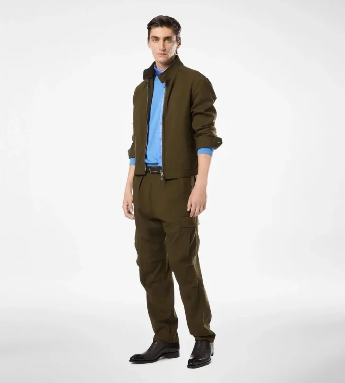 Pantalon cargo en laine, cachemire et soie Pantalon cargo en laine, cachemire et soie