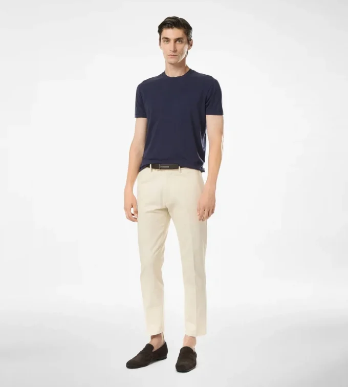 Pantalon chino en coton brossé Pantalon chino en coton brossé