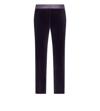 Pantalon cigarette ajusté en velours pour smoking