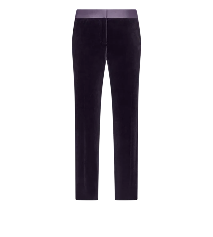 Pantalon cigarette ajusté en velours pour smoking