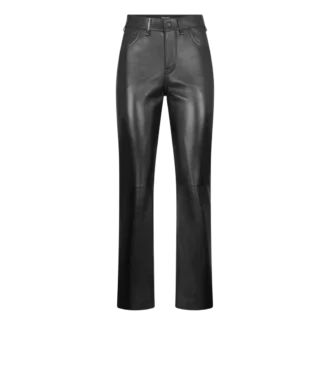 Pantalon cinq poches en cuir nappa avec logo Tf gravé