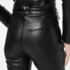 Pantalon cinq poches en cuir nappa avec logo Tf gravé Pantalon cinq poches en cuir nappa avec logo Tf gravé