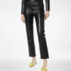 Pantalon cinq poches en cuir nappa avec logo Tf gravé Pantalon cinq poches en cuir nappa avec logo Tf gravé