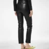 Pantalon cinq poches en cuir nappa avec logo Tf gravé Pantalon cinq poches en cuir nappa avec logo Tf gravé