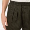 Pantalon de détente plissé en coton et soie à rayures Bengal Pantalon de détente plissé en coton et soie à rayures Bengal