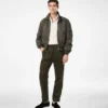 Pantalon de détente plissé en coton et soie à rayures Bengal Pantalon de détente plissé en coton et soie à rayures Bengal