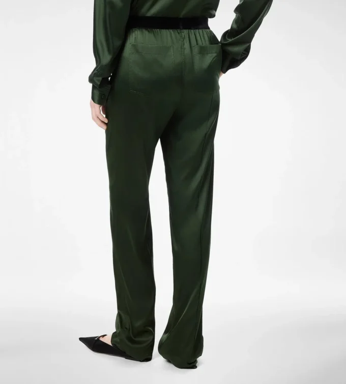 Pantalon de pyjama en satin de soie extensible
