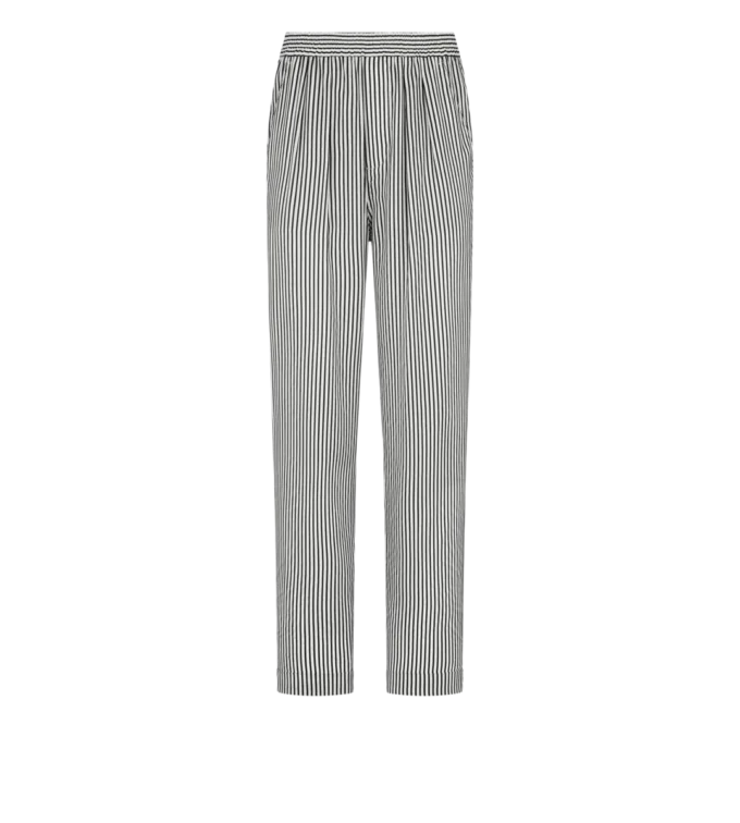 Pantalon de pyjama en soie rayé avec passepoil Pantalon de pyjama en soie rayé avec passepoil