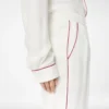 Pantalon de pyjama en twill de soie avec passepoil Pantalon de pyjama en twill de soie avec passepoil