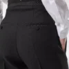 Pantalon de smoking taille haute en laine et soie mélangées Pantalon de smoking taille haute en laine et soie mélangées