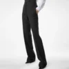 Pantalon de smoking taille haute en laine et soie mélangées Pantalon de smoking taille haute en laine et soie mélangées