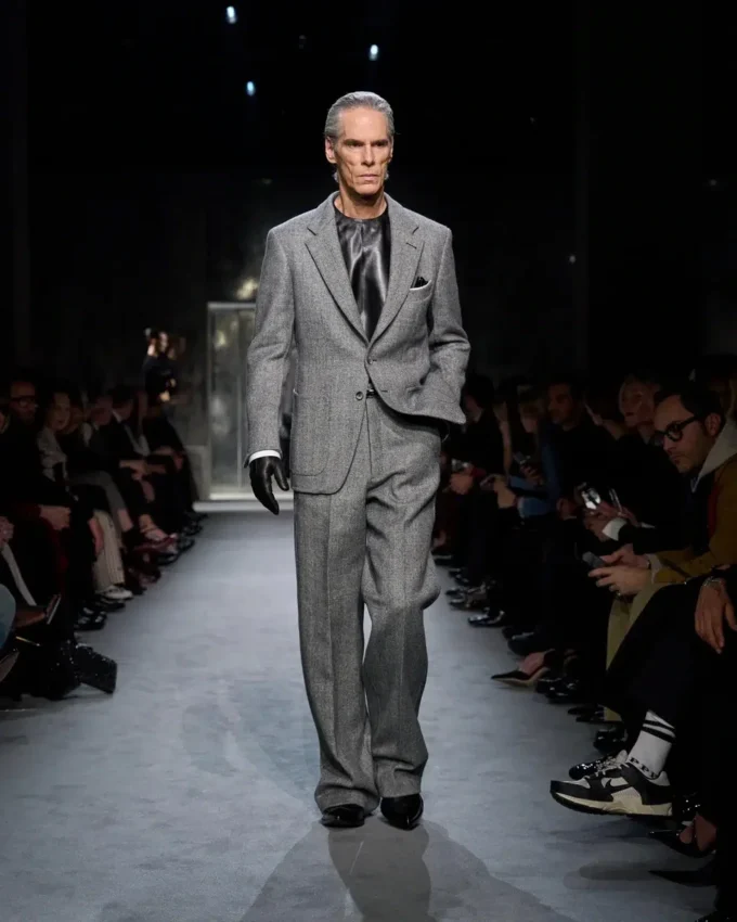 Veste double fendue à chevrons en peau de requin
